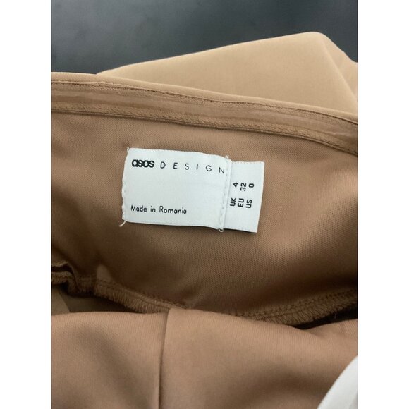 ASOS DESIGN Asymmetric Back Slit Maxi Dress Camel size 0 - Picture 7 of 15